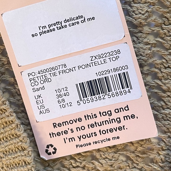 Missguided Pointelle Matching Set Tan Crotchet Crop Top & Skirt Size 6/8 petite - Picture 15 of 15